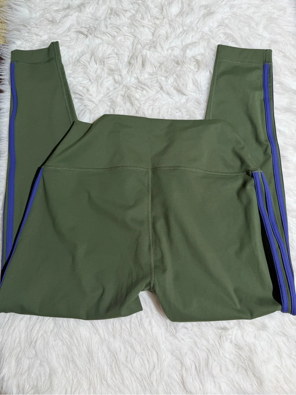 NEW Set Active XL / XXL Matching Set Green Blue Piping Leggings Sports Bra Short